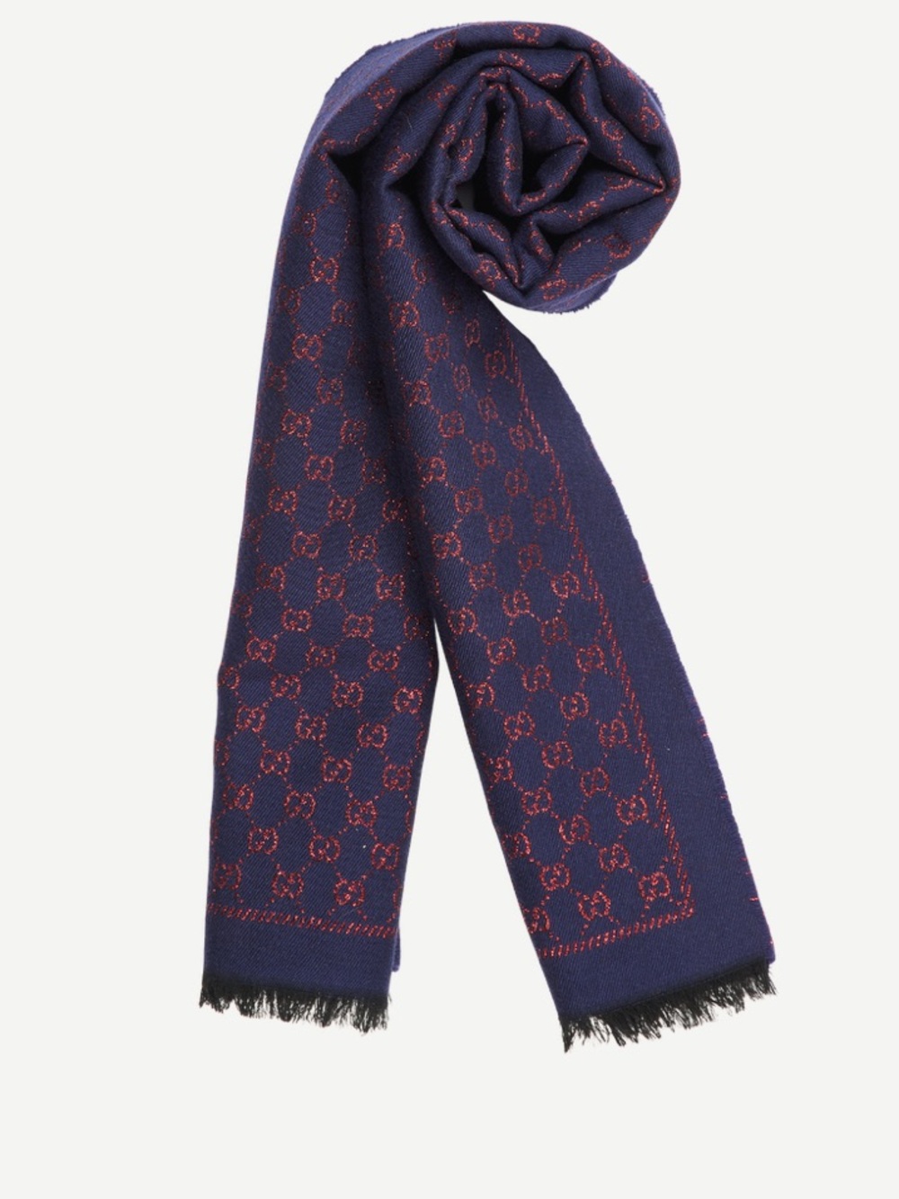 Gucci Navy and Red Scarf